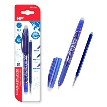 MP σετ στυλό διαρκείας PE217-4, erasable, 0.7mm, διάφορα χρώματα, 4τμχ