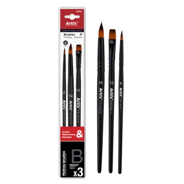 ARTIX PAINTS σετ πινέλων ζωγραφικής PP280, μαύρο, 3τμχ