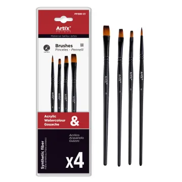ARTIX PAINTS σετ πινέλων ζωγραφικής PP387-03, μαύρο, 4τμχ