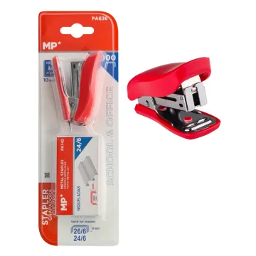 MP mini συρραπτικό με ανταλλακτικά PA636, 24/6-26/6, 10 φύλλα, κόκκινο