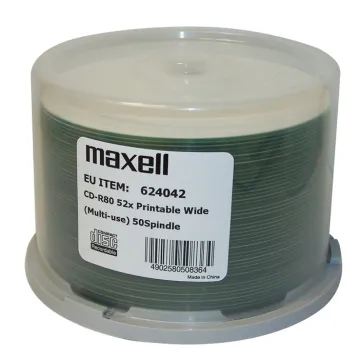 MAXELL CD-R 624042, 700ΜΒ, 80min, 52x speed, printable, spindle, 50τμχ