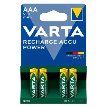 VARTA επαναφορτιζόμενες μπαταρίες λιθίου, AAA, 550mAh, 1.2V, 4τμχ