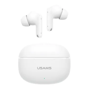 USAMS earphones με θήκη φόρτισης E05, True Wireless, BT 6.0, λευκό