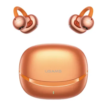 USAMS earphones με θήκη φόρτισης Echo R03, OWS, Φ11mm, 40/300mAh, πορτοκαλί