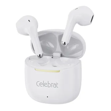 CELEBRAT earphones με θήκη φόρτισης W79, True Wireless, 13mm, 30/300mAh, λευκά