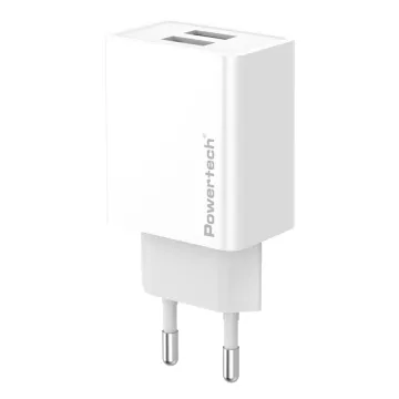 POWERTECH φορτιστής τοίχου PT-1320, USB, 12W, λευκός