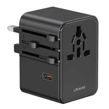 USAMS φορτιστής αυτοκινήτου CC322, USB & USB-C, 30W, πορτοκαλί