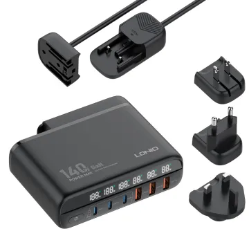 LDNIO σταθμός φόρτισης Q605, 3x USB-C & 3x USB, 120W, PD/QC, μαύρος