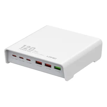 LDNIO σταθμός φόρτισης A6140C, 3x USB-C/3x USB, 140W, PD/QC, GaN, μαύρος