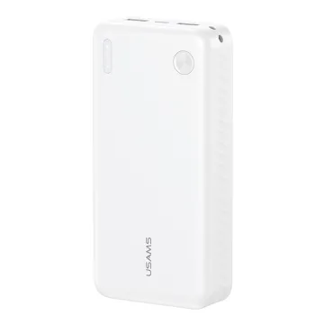 USAMS power bank CD254, 2x θύρες εξόδου, 20000mAh, 10W, λευκό