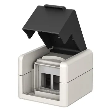 GOOBAY κυτίο για 2x Keystone modules 79169, εξωτερικού χώρου, IP44, λευκό/μαύρο