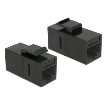 DELOCK Keystone module RJ45 86381, θηλυκό σε θηλυκό, Cat 6 UTP, μαύρο
