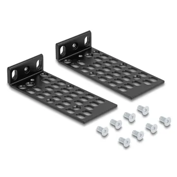 DELOCK σετ βάσεις τοποθέτησης για rack 67281, μαύρο, 2τμχ