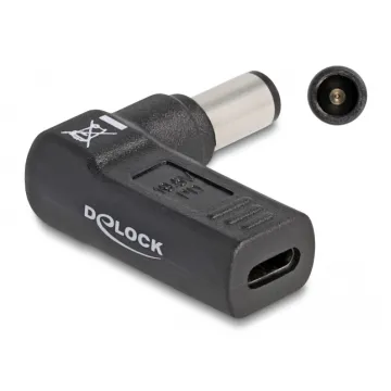 DELOCK αντάπτορας τροφοδοσίας laptop 60008, USB-C σε Dell 7.4x5mm, μαύρος