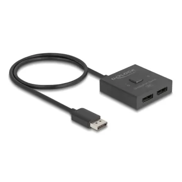 DELOCK DisplayPort switch 18906, 2 σε 1, bidirectional, 8K/30Hz, μαύρο