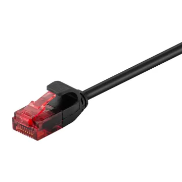 GOOBAY καλώδιο δικτύου 93714, CAT 6 U/UTP, slim, copper, 1m, μαύρο