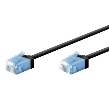 GOOBAY καλώδιο δικτύου 74232, CAT 6A U/UTP, ultra slim, copper, 500MHz, 0.50m, μαύρο