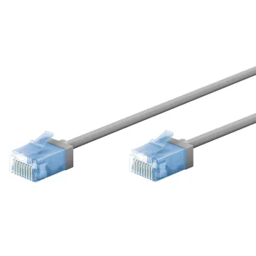 GOOBAY καλώδιο δικτύου 74228, CAT 6A U/UTP, ultra slim, copper, 500MHz, 15m, γκρι