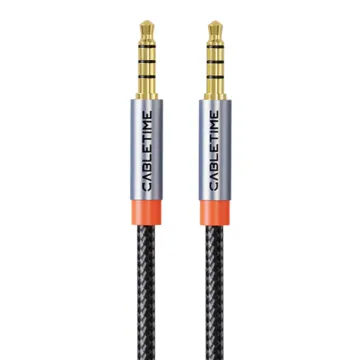 CABLETIME καλώδιο ήχου 3.5mm CT-AM35M, gold plated, 1m, μαύρο