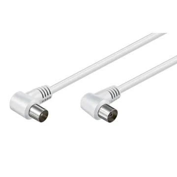 POWERTECH καλώδιο κεραίας RF αρσενικό - RF θηλυκό CAB-V024, γωνιακό, λευκό, 3m