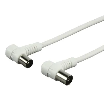 POWERTECH καλώδιο κεραίας RF αρσενικό - RF θηλυκό CAB-V003, γωνιακό, λευκό, 1.5m