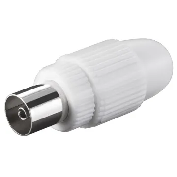 POWERTECH βύσμα κεραίας PAL CAB-V031, θηλυκό, 15.88mm, λευκό, 5τμχ