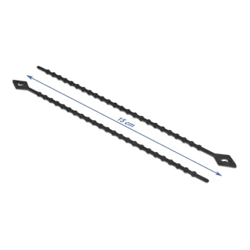 DELOCK reusable δεματικά καλωδίων 19568, 150x2.4mm, μαύρα, 100τμχ