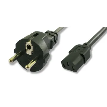POWERTECH καλώδιο τροφοδοσίας Η/Υ & οθόνης P002, 3x0.75mm², copper, 1.5m, μαύρο