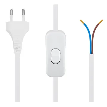 POWERTECH καλώδιο τροφοδοσίας CAB-P041 με διακόπτη, 2x 0.75mm², 1.5m, λευκό