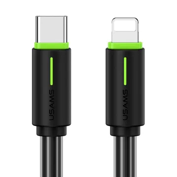 USAMS καλώδιο Lightning σε USB-C US-SJ735, 30W, 480Mbps, 1m, μαύρο