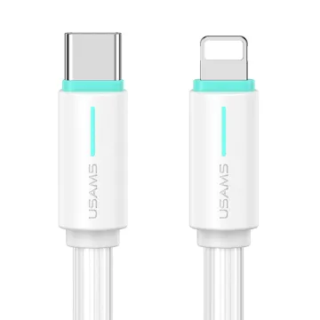 USAMS καλώδιο Lightning σε USB-C US-SJ735, 30W, 480Mbps, 1m, λευκό