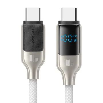 USAMS καλώδιο USB-C SJ742, 100W, 480Mbps, 1.2m, λευκό