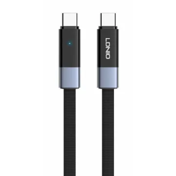 LDNIO καλώδιο USB-C LC242c, flat, 65W, 480Mbps, 2m, μαύρο