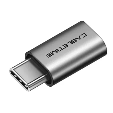 CABLETIME αντάπτορας USB-C σε micro USB CT-CMMCBF-ASG, 480Mbps, γκρι