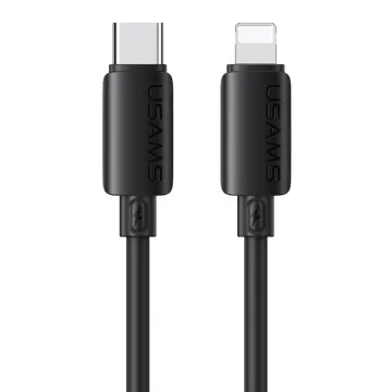 USAMS καλώδιο Lightning σε USB-C SJ788, σιλικόνης, 30W, 480Mbps, 1m, μαύρο