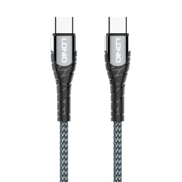 LDNIO καλώδιο USB-C σε USB-C LC102, 65W PD, 2m, γκρι