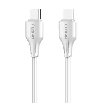 LDNIO καλώδιο USB-C σε USB-C LC121C, 65W PD, 1m, λευκό