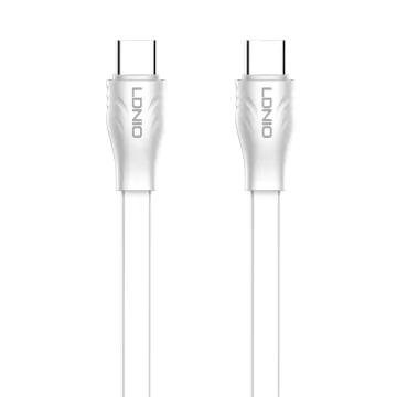 LDNIO καλώδιο USB-C σε USB-C LC131C, 65W PD, 1m, λευκό