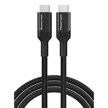 POWERTECH καλώδιο USB-C PTR-0140, PD 240W 5A, copper, 1m, μαύρο