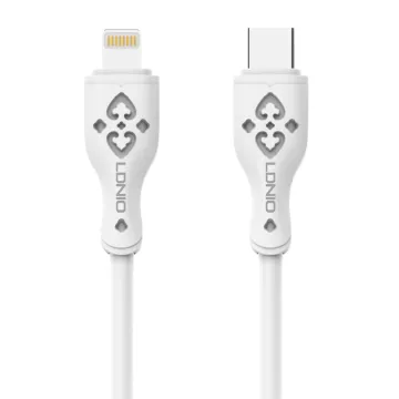 LDNIO καλώδιο Lightning σε USB-C LC812I, 30W PD, 2m, λευκό