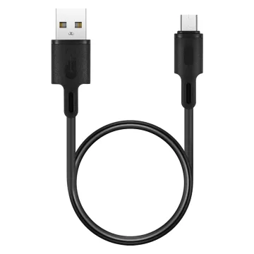 ROCKROSE καλώδιο USB σε Micro USB Beta AM Mini, 2.4A, 30cm, μαύρο