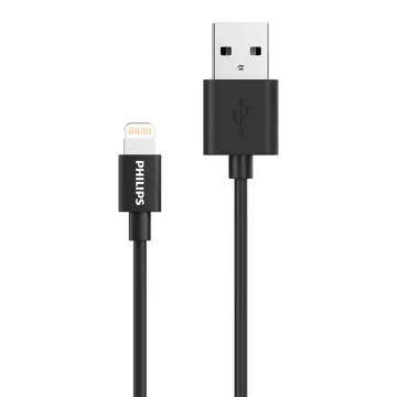 PHILIPS καλώδιο USB σε Lightning DLC3104V-00, 2.4Α, 1.2m, μαύρο