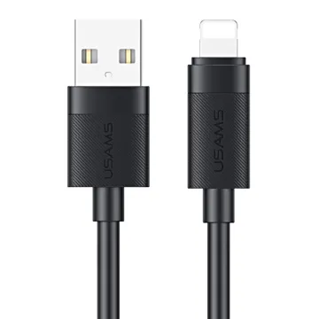USAMS καλώδιο Lightning σε USB SJ778, 2.4A, 480Mbps, 1m, μαύρο