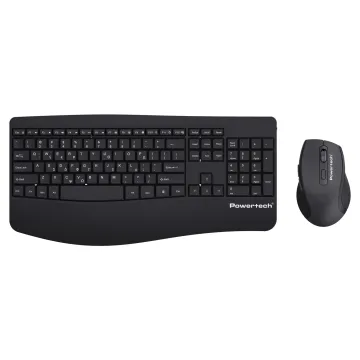 POWERTECH set ποντίκι & πληκτρολόγιο PT-1490, 2.4GHz & Bluetooth, μαύρο