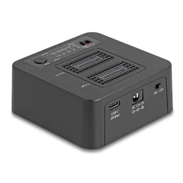 DELOCK docking station για M.2 NVMe SSD 64300, 2 θέσεων, 20Gbps, clone/erase function, μαύρο