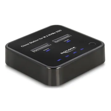 DELOCK docking station για M.2 NVMe SSD 64177, 2 θέσεων, 10Gbps, clone function, μαύρο