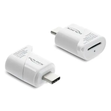 DELOCK card reader 91427 για micro SD, USB-C σύνδεση, 5Gbps, λευκό