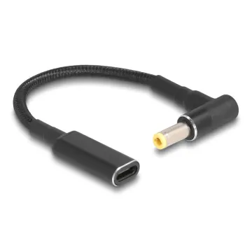 POWERTECH καλώδιο τροφοδοσίας CAB-UC068, USB-C σε 5.5x2.5mm, 15cm, μαύρο