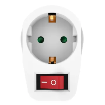 POWERTECH αντάπτορας ρεύματος PT-811, 1x schuko, 16A, λευκός