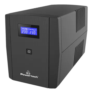 POWERTECH UPS Line Interactive PT-1295 με οθόνη, 850VA, 510W, 2x Schuko